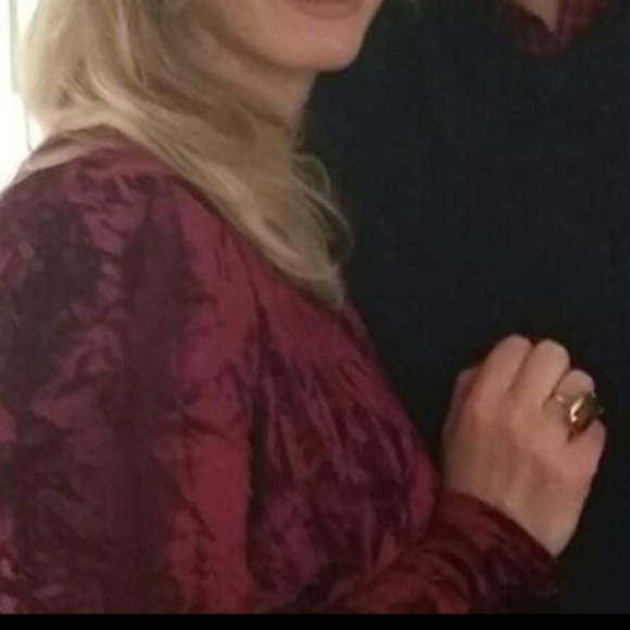 Crushed Velvet Dress Dark Red Large - Picture 10 of 10